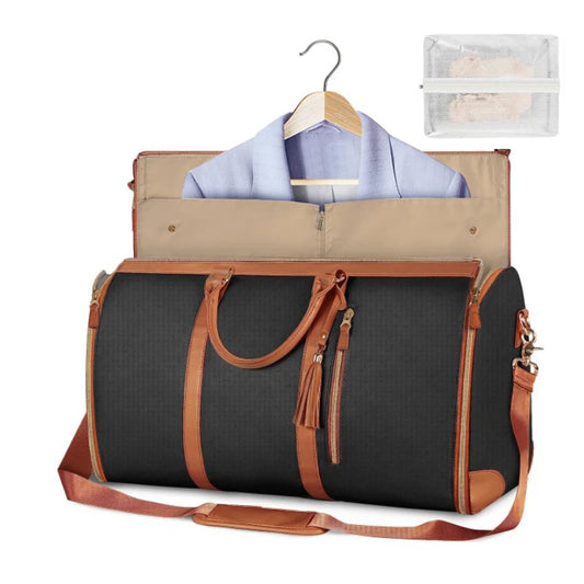 Foldable PU Leather Travel Bag – Carry-On + Large Capacity