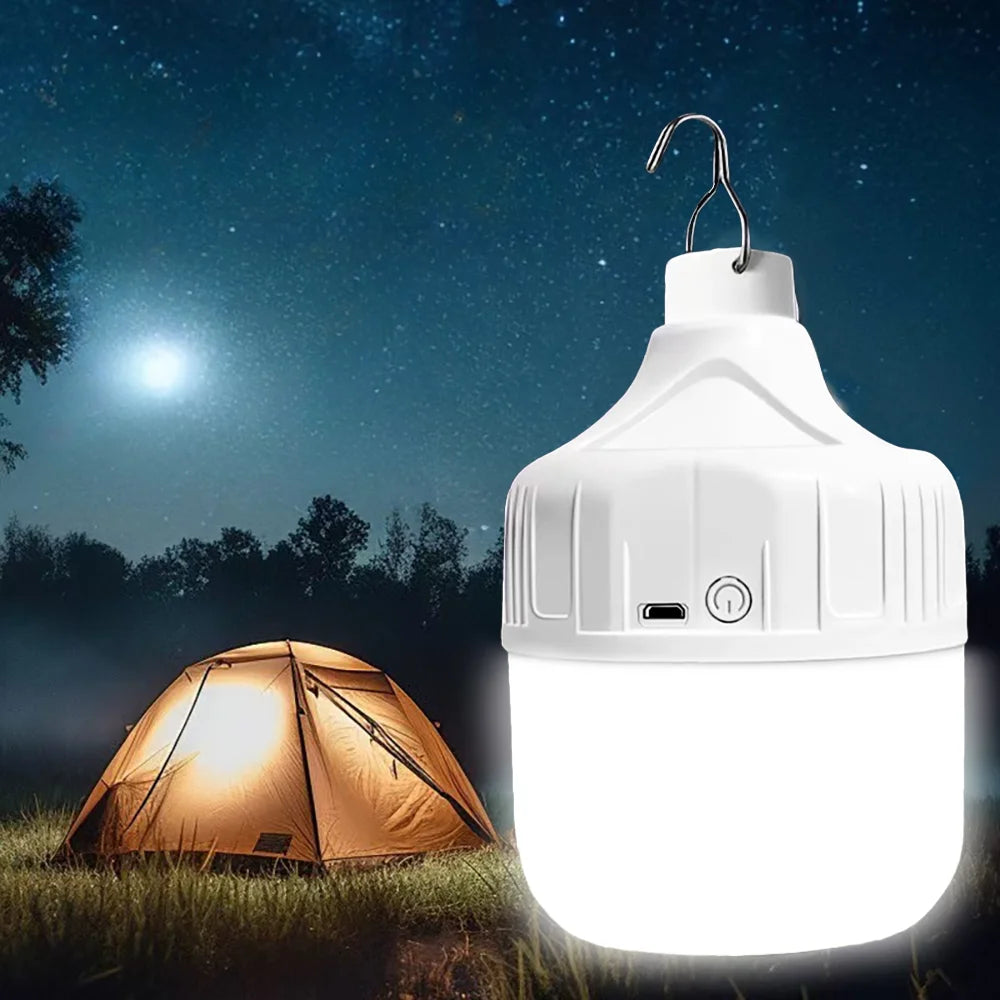 Rechargeable LED Camping Bulb – 3 Modes + USB Charge