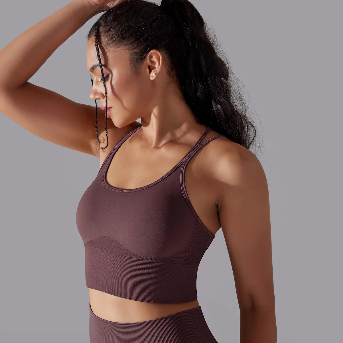 High-Impact Sports Bra – Crossover Back, Shockproof Fit