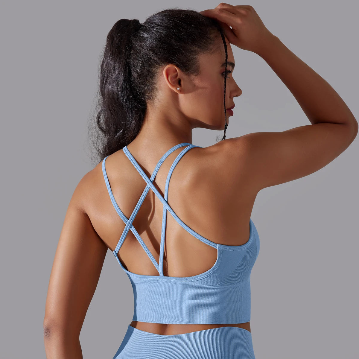High-Impact Sports Bra – Crossover Back, Shockproof Fit