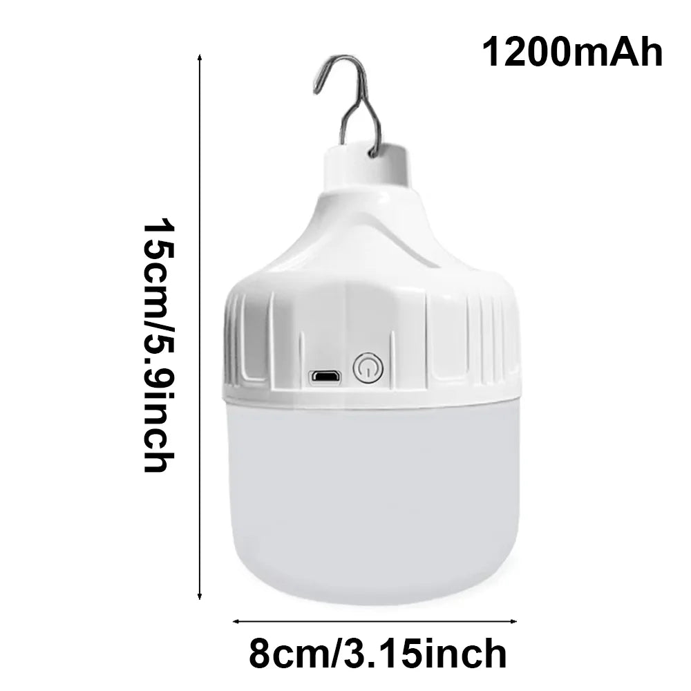 Rechargeable LED Camping Bulb – 3 Modes + USB Charge