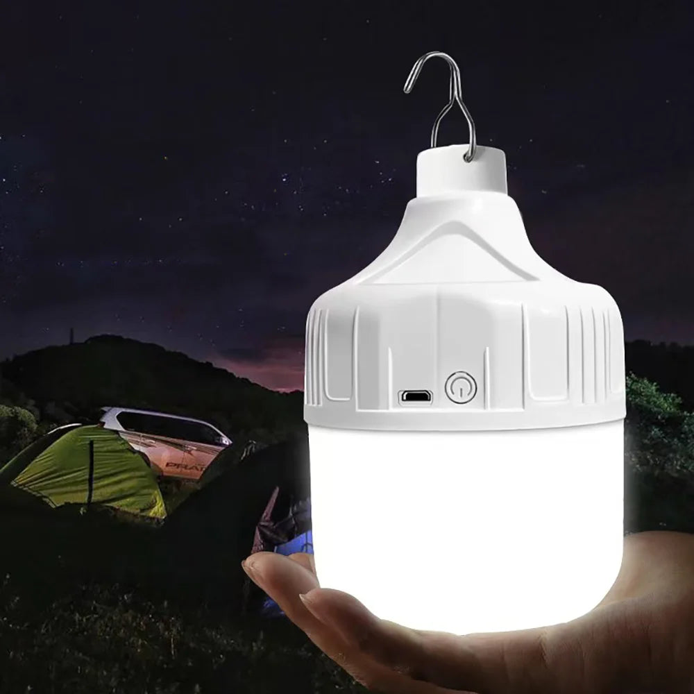 Rechargeable LED Camping Bulb – 3 Modes + USB Charge