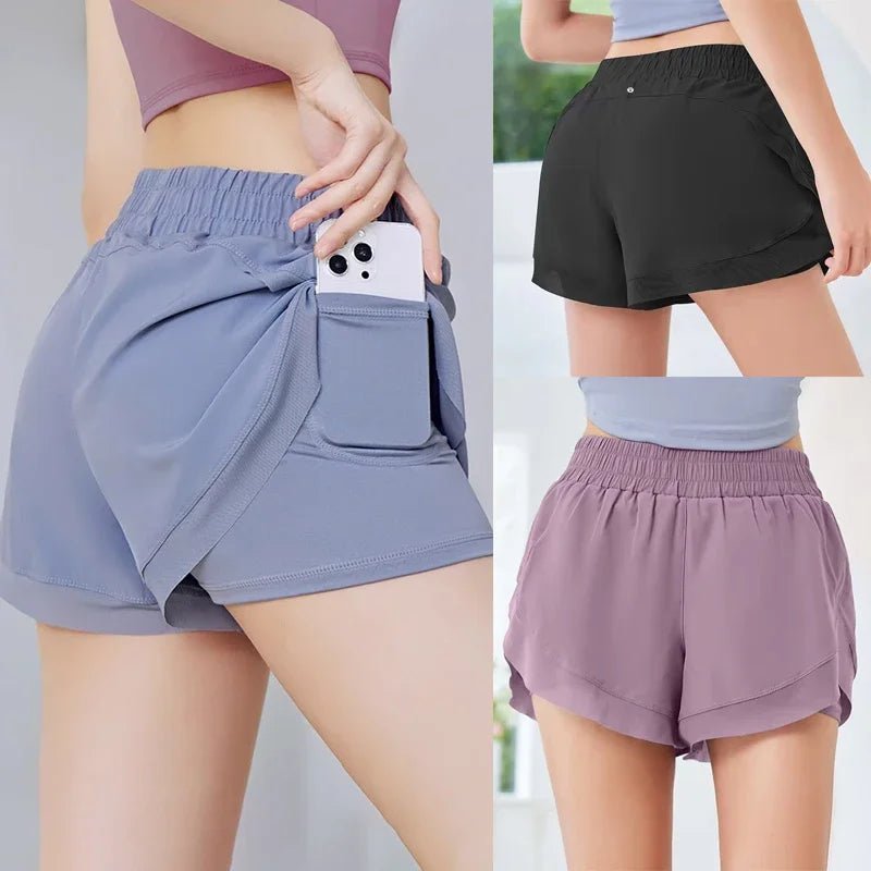 Womens black quick-dry running shorts