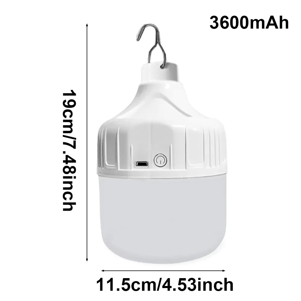 Rechargeable LED Camping Bulb – 3 Modes + USB Charge