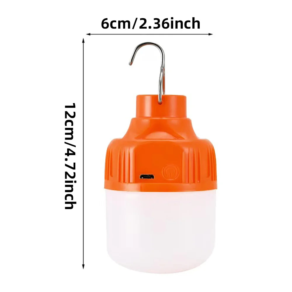 Rechargeable LED Camping Bulb – 3 Modes + USB Charge
