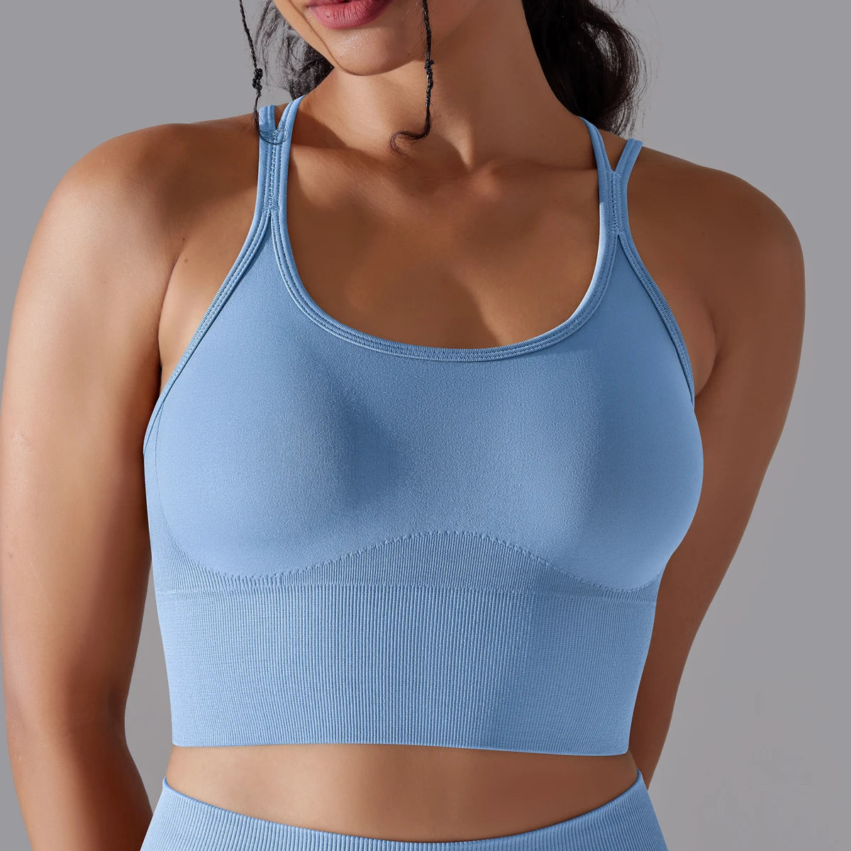 High-Impact Sports Bra – Crossover Back, Shockproof Fit