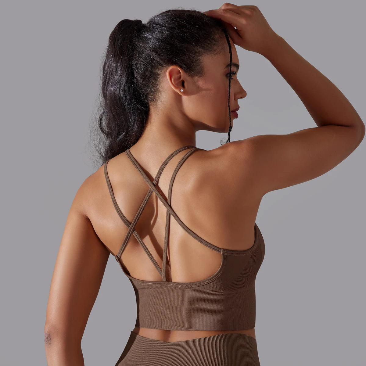 High-Impact Sports Bra – Crossover Back, Shockproof Fit