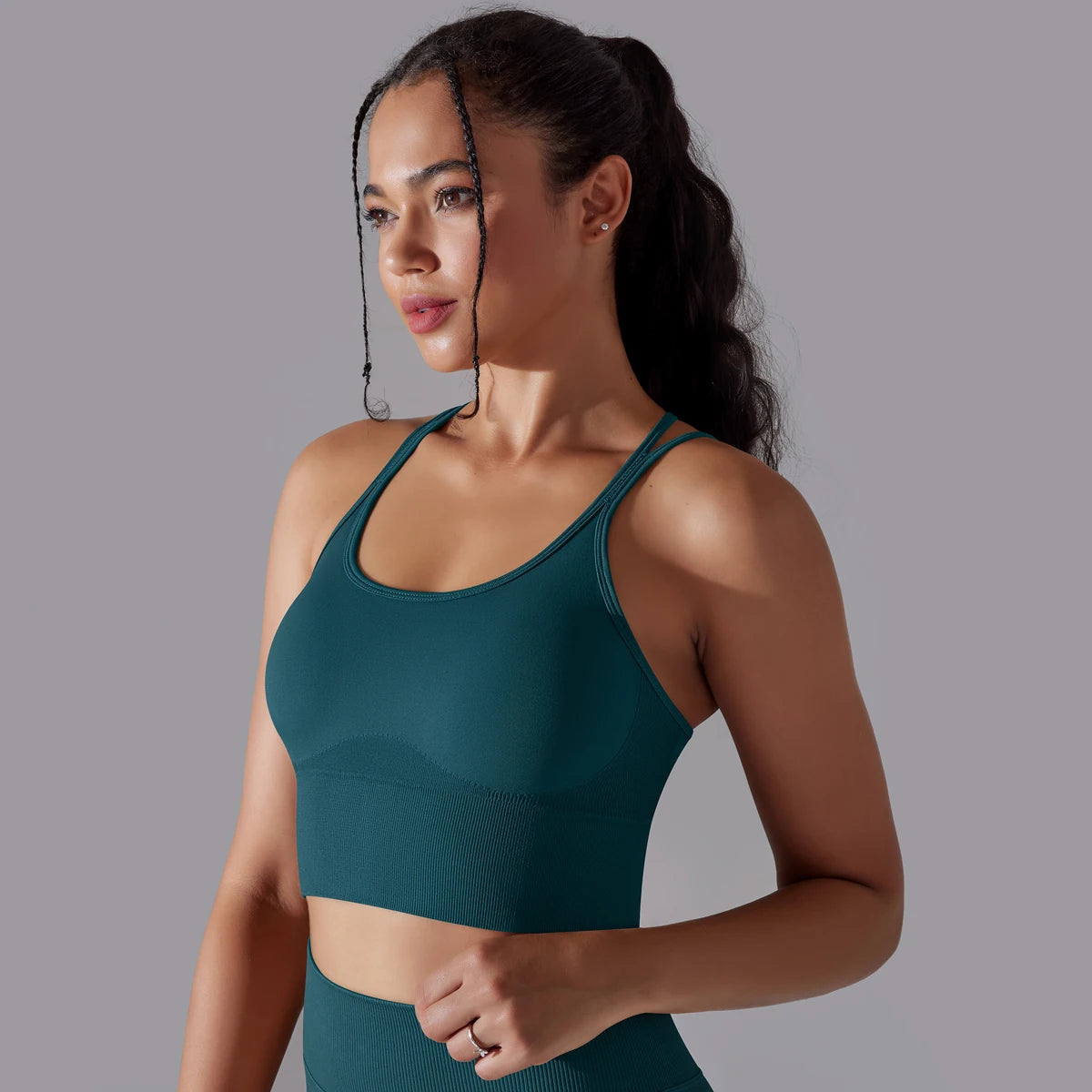 High-Impact Sports Bra – Crossover Back, Shockproof Fit