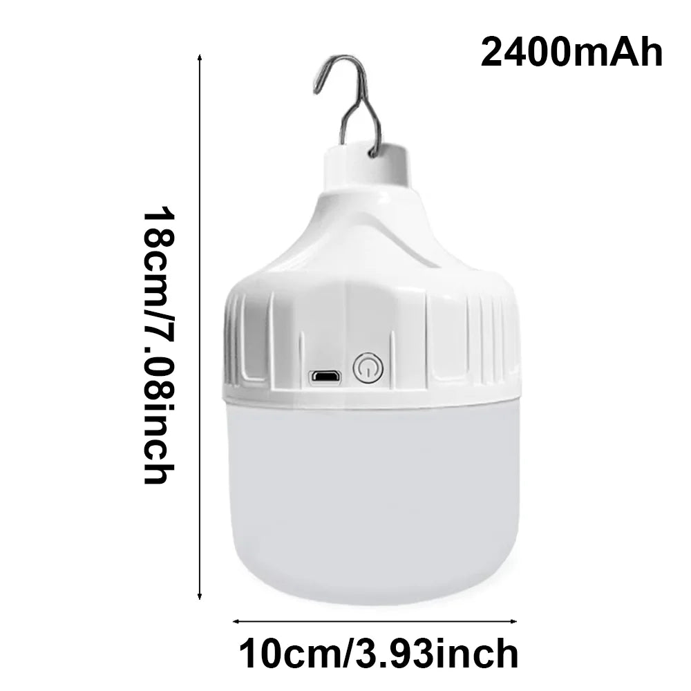 Rechargeable LED Camping Bulb – 3 Modes + USB Charge