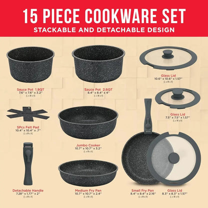 Bakken 15-Piece Non-Stick Cookware Set